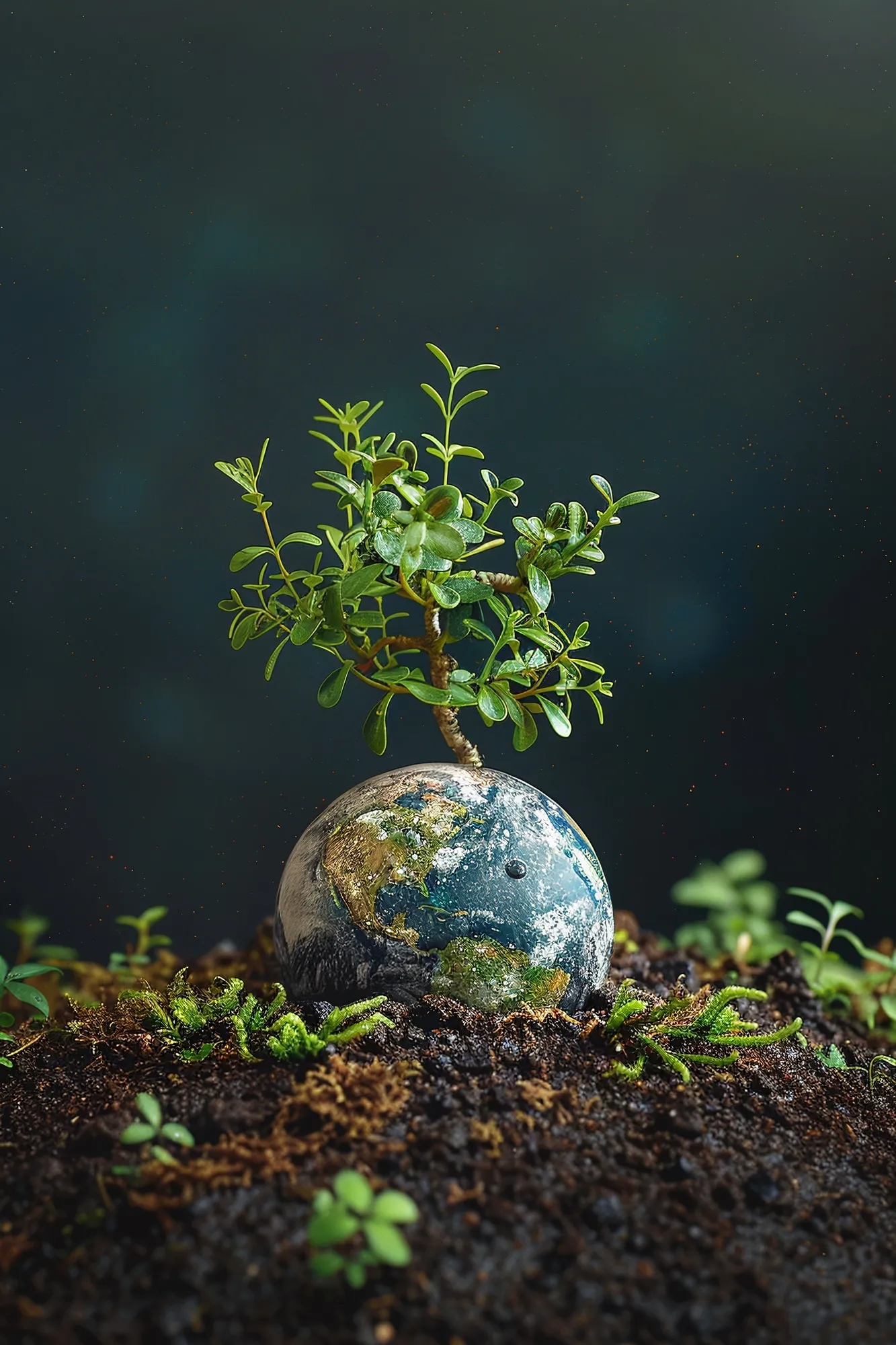 planet earth surrounded by natur